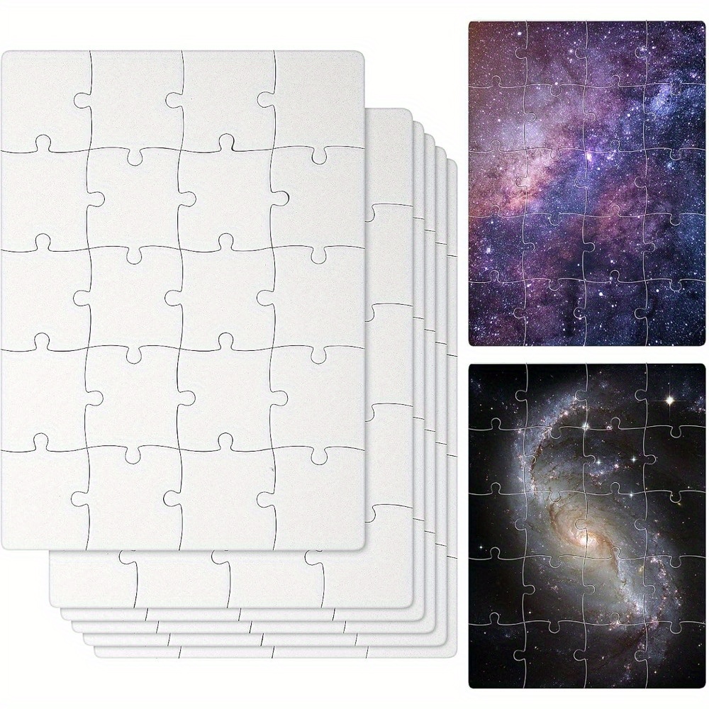 Puzzle Blank White - 6 adet Süblimasyon Boş Bulmacalar -