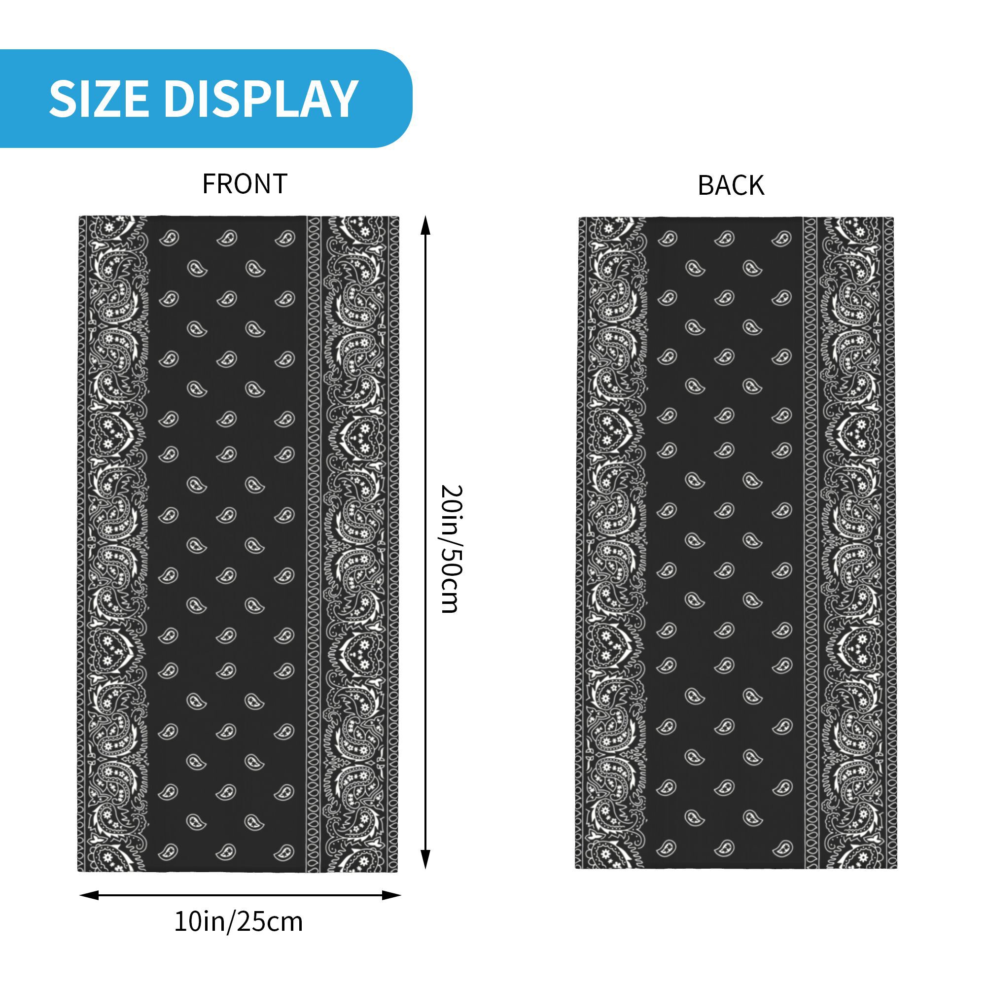 Özel Siyah Ve Beyaz Paisley Ch - Bandana Blank White incelemesi ve fiyatı