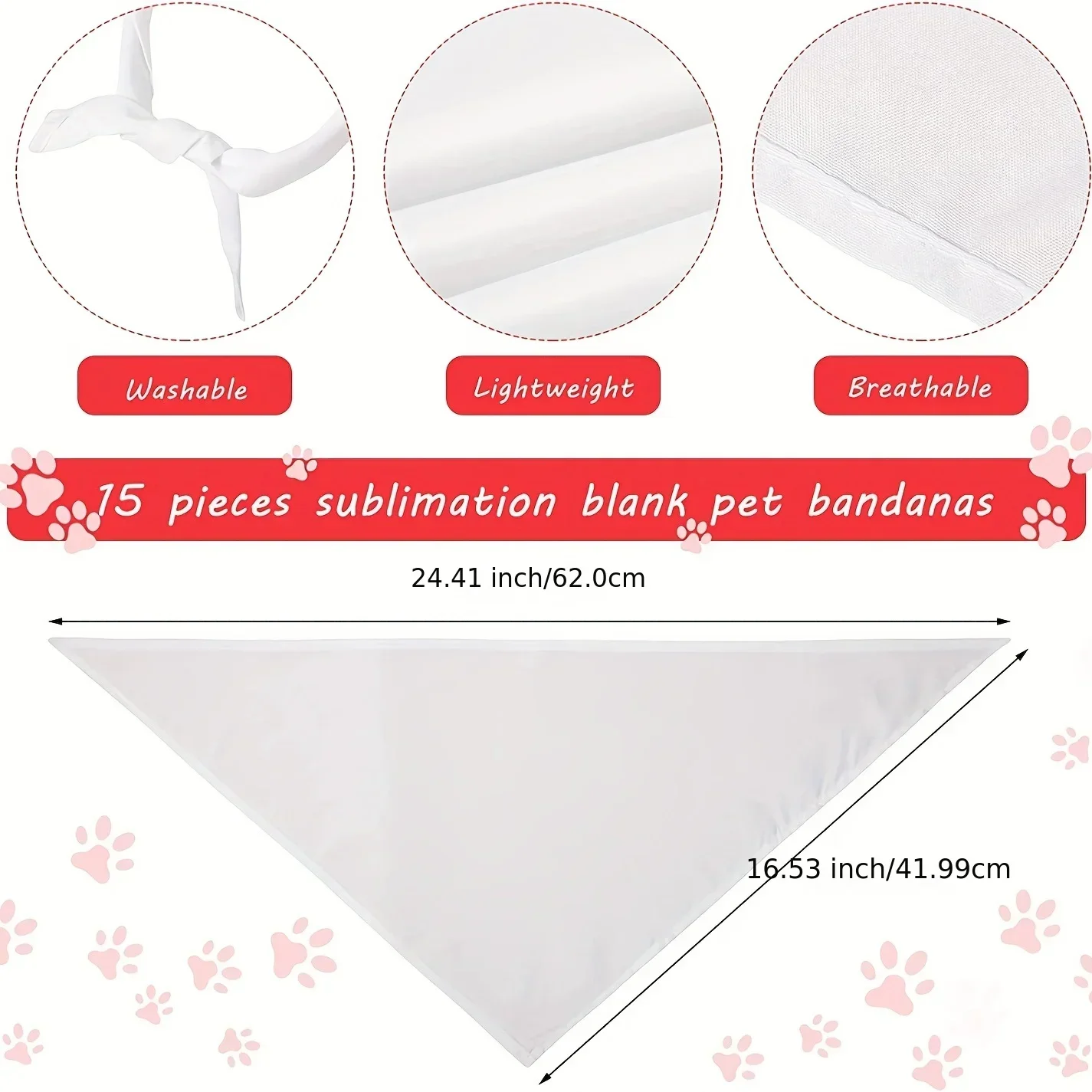 Küçük Orta Büyük Köpekler için - Bandana Blank White incelemesi ve fiyatı