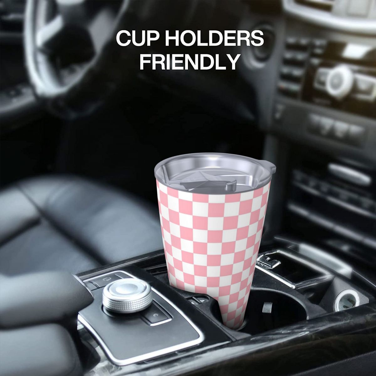 Pembe Beyaz Dama Tahtası Desen - Tumbler 20Oz White incelemesi ve fiyatı