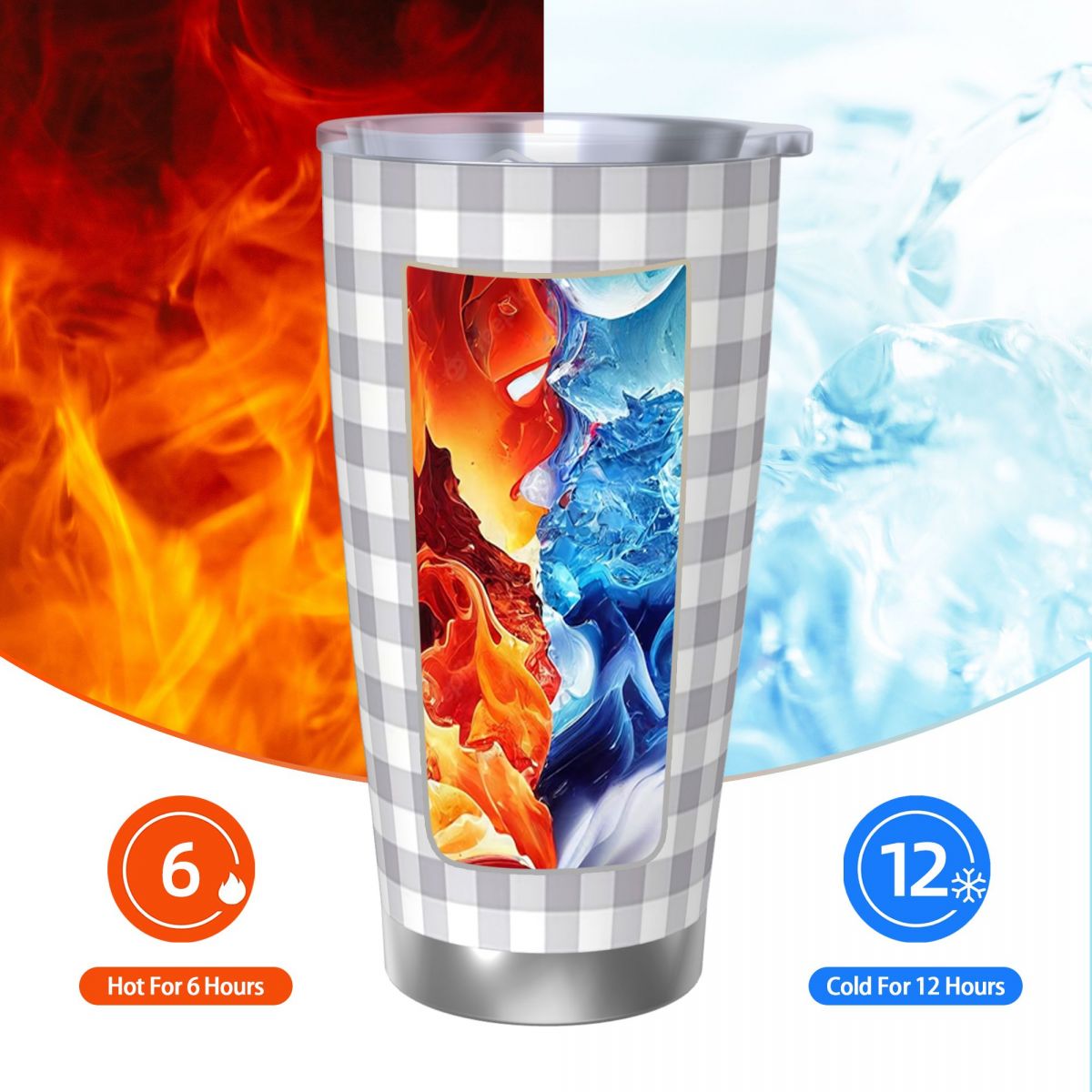 Gri Ve Beyaz Pötikareli Paslan - Tumbler 20Oz White incelemesi ve fiyatı