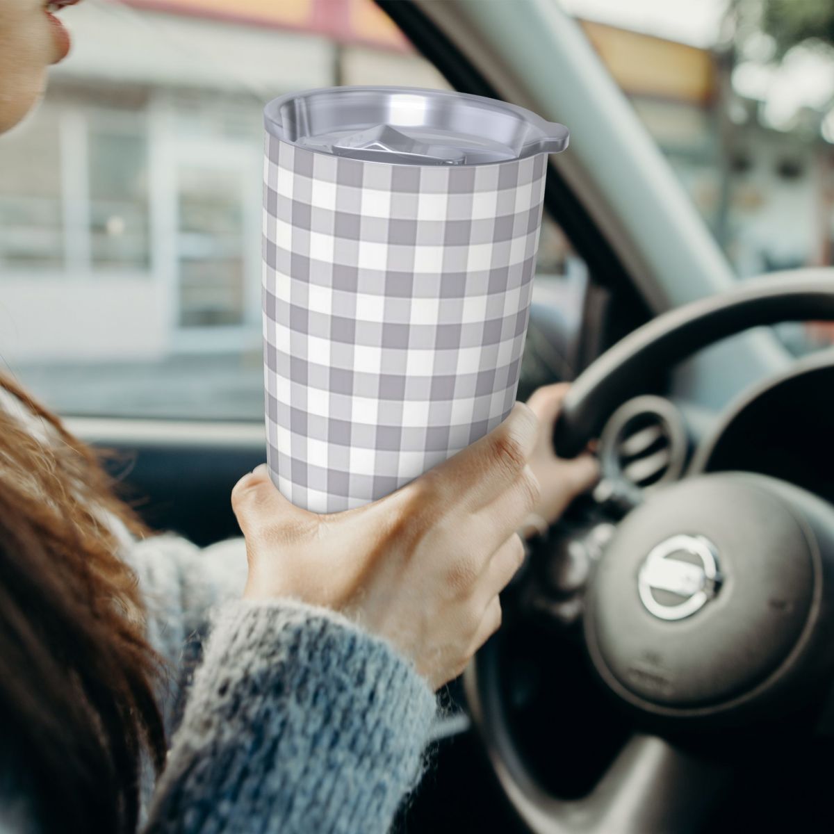 Gri Ve Beyaz Pötikareli Paslan - Tumbler 20Oz White incelemesi ve fiyatı
